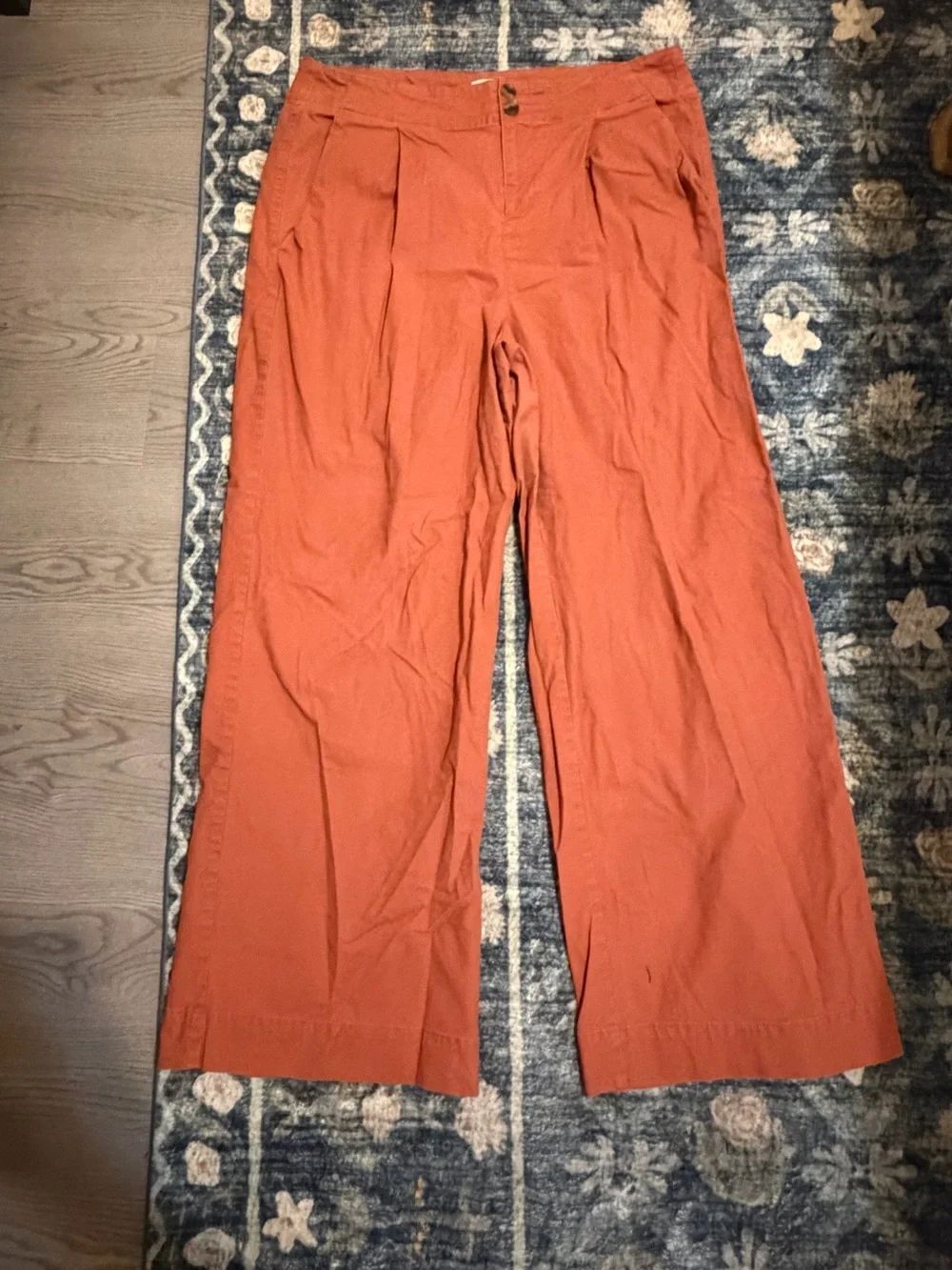 Wide Leg Orange Pants